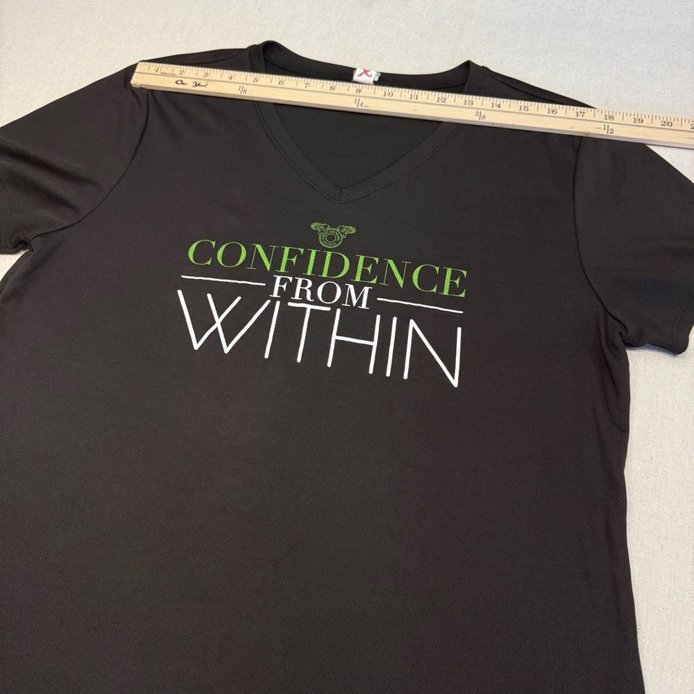 Black V-Neck Shirt - Confidence From Within - Good Looking People - Size 2XL - Picture 7 of 11